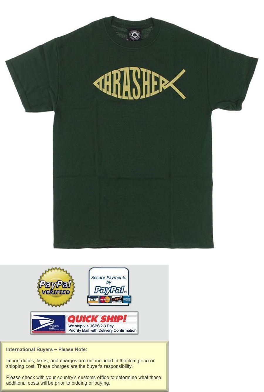 Thrasher Fish Logo - Clothing 23825: Thrasher Magazine Fish Logo Skateboard Shirt Green ...