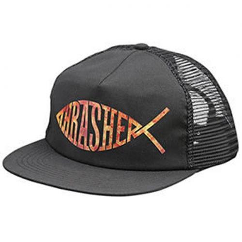 Thrasher Fish Logo - Thrasher Magazine Thrasher Fish Logo Mesh Hat - Black