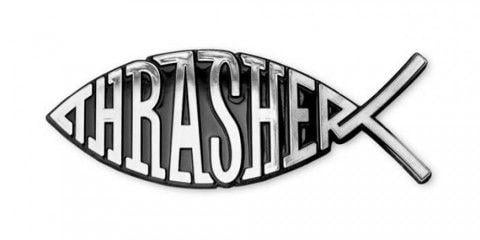 Thrasher Fish Logo - THRASHER FISH CAR EMBLEM - CHROME - English