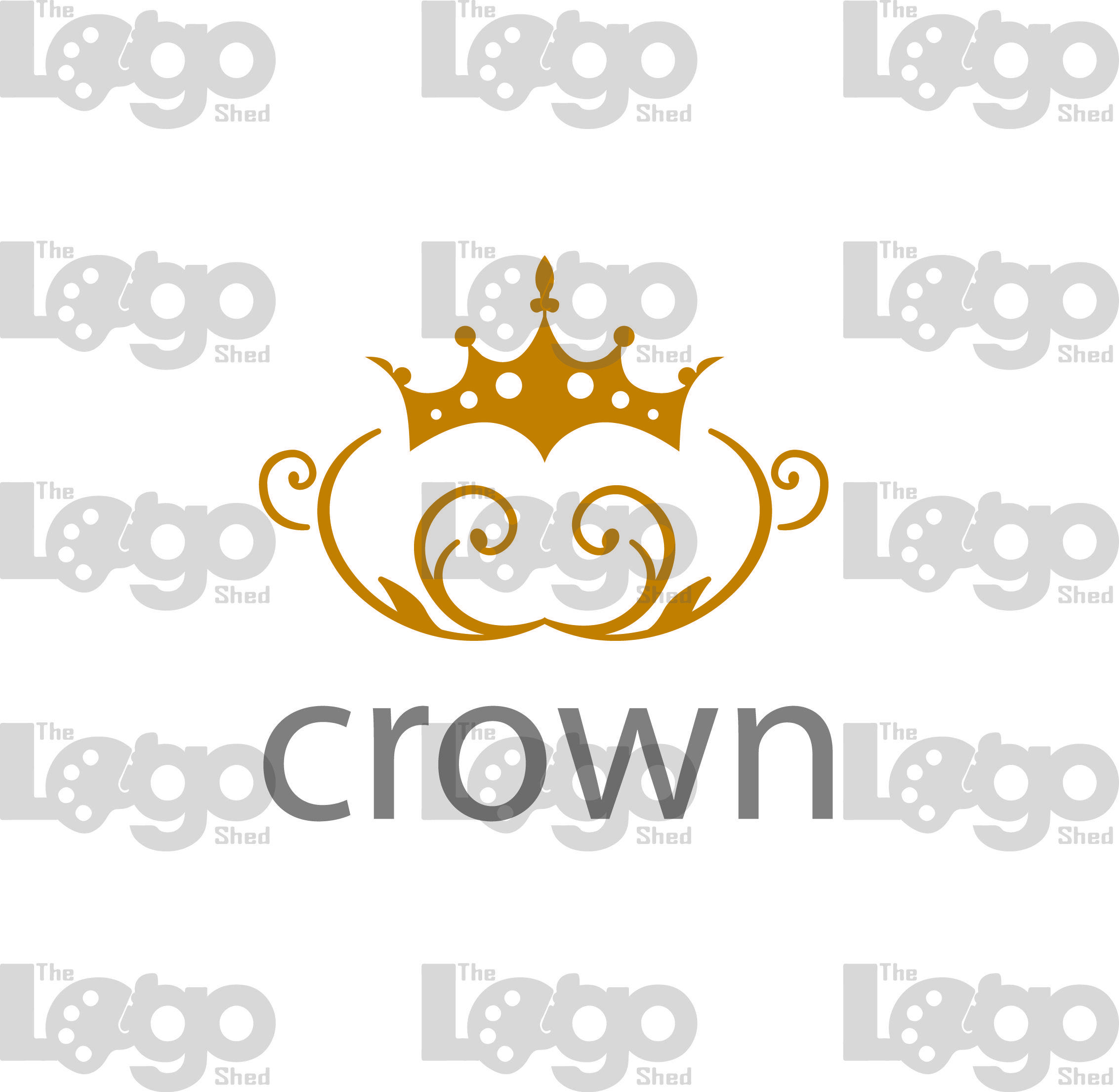Golden Crown Logo - Abstract Golden Crown Logo. The Logo Shed