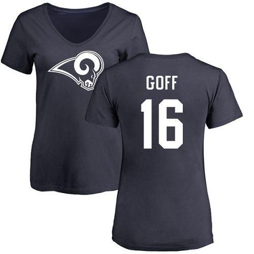 Jared Name Logo - NFL Women's Nike Los Angeles Rams #16 Jared Goff Navy Blue Name ...