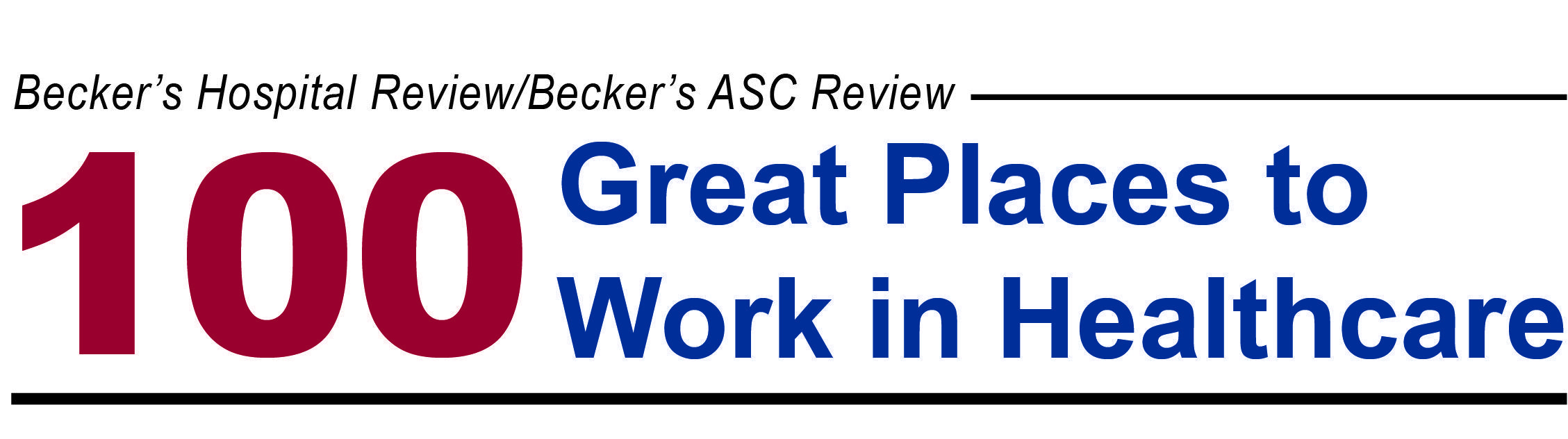 Becker's Hospital Review Logo - 100 Great Places to Work in Healthcare