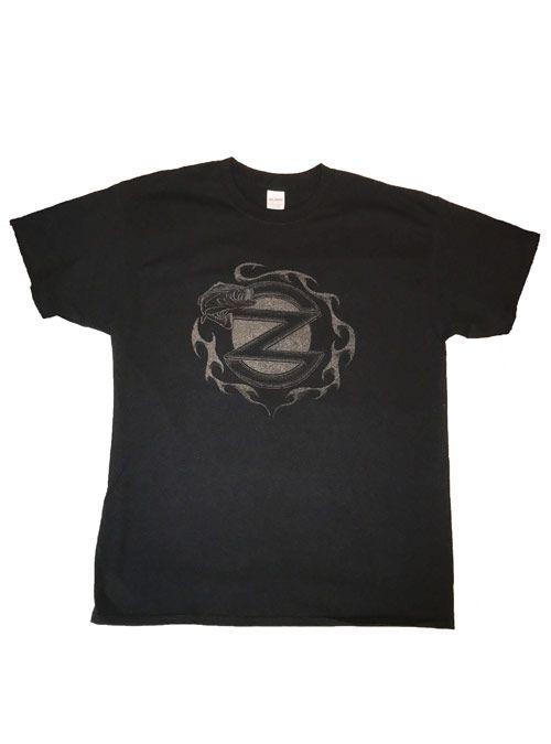 Awesome Z Logo - MEN'S SHORT SLEEVE BLACK T SHIRT WITH DISTRESSED METALLIC “Z” LOGO