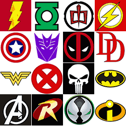 All Superhero Logo - The Super Collection of Superhero Logos - print on cardstock