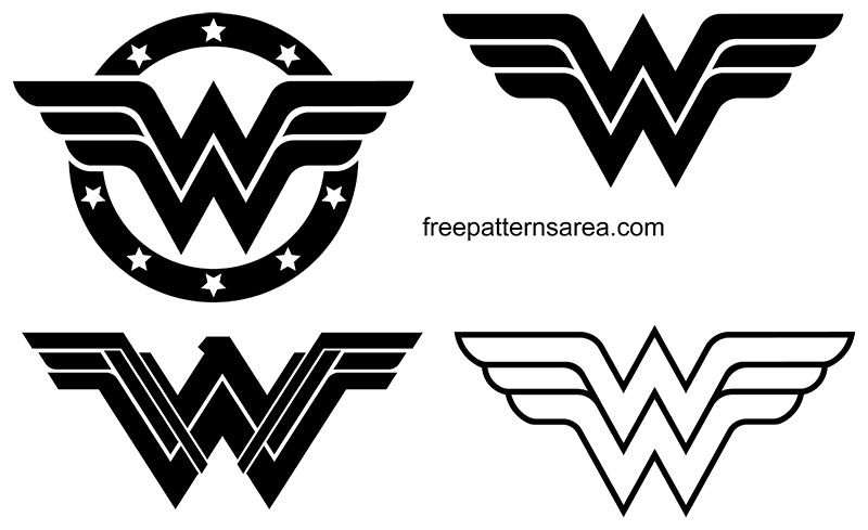 Wonderwoman Logo - Wonder Woman Logo Symbol and Silhouette Vector | FreePatternsArea