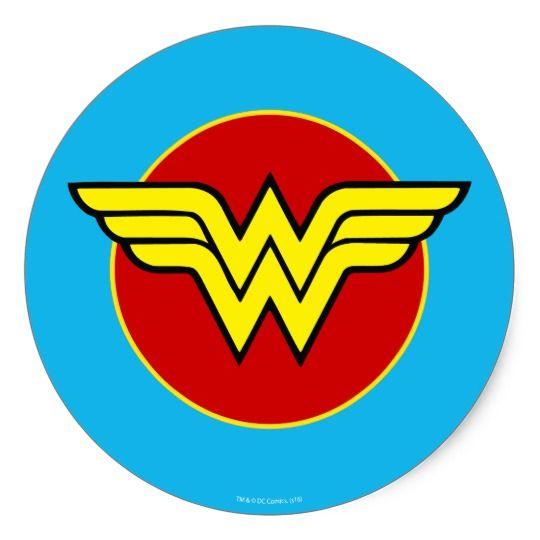 Wonder Woman Logo - DC Comics | Wonder Woman Logo | Happy Birthday Classic Round Sticker ...