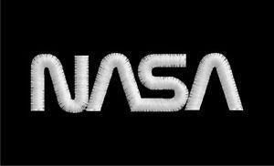 NASA Worm Logo - Nasa Worm Logo Embroidered Black Hoodie Sweatshirt S 5X