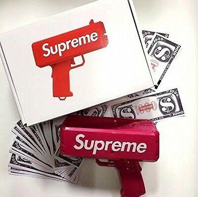 Supreme Cash Logo - BRAND NEW SUPREME Gift SS17 Red Box Logo Cash Cannon Money Gun . Let ...