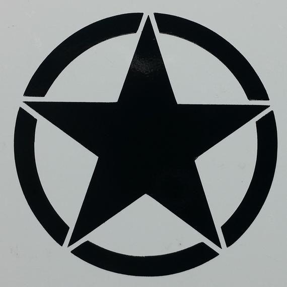 Star Symbol in Circle Logo - Military Star symbol decal sticker several sizes and colors