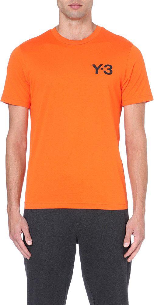 Orange Y Logo - Y 3 Logo Cotton Jersey T Shirt Men In Orange For Men