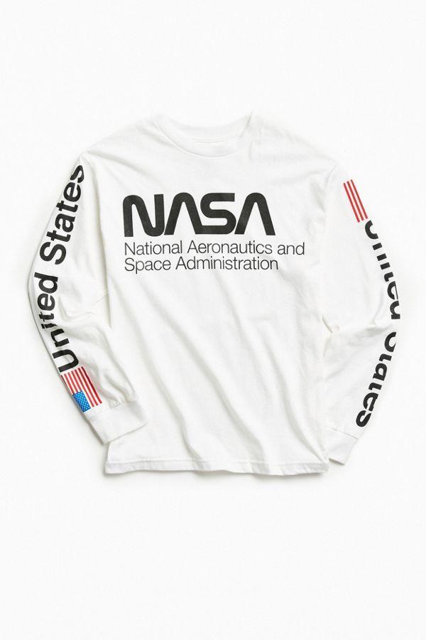 NASA Worm Logo - NASA Worm Logo Long Sleeve Tee | Urban Outfitters