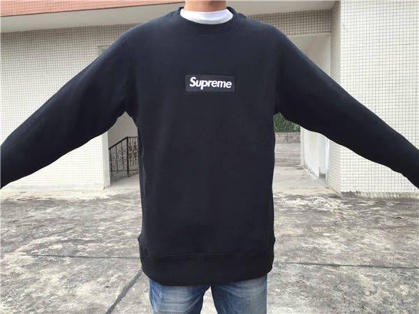 supreme crewneck box logo black