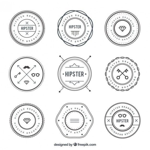 Hipster Circle Logo - Hipster logos collection Vector