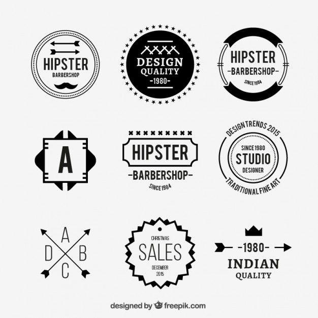Hipster Circle Logo - Hipster flat logo collection Vector