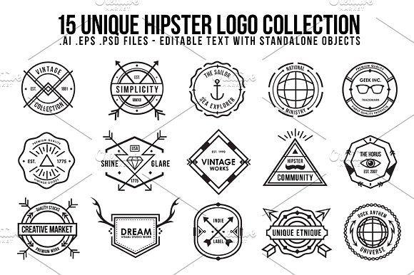 Hipster Circle Logo - Unique Hipster Logo Logo Templates Creative Market