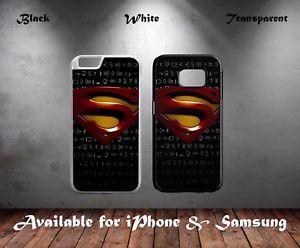 Collage Black and White Superhero Logo - Superman Marvel DC Comics Krypton Collage Logo Hard Phone Case Cover