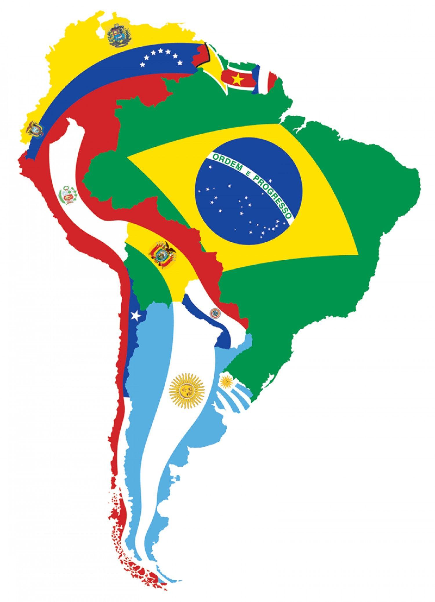 South America Logo - South American Flag Map