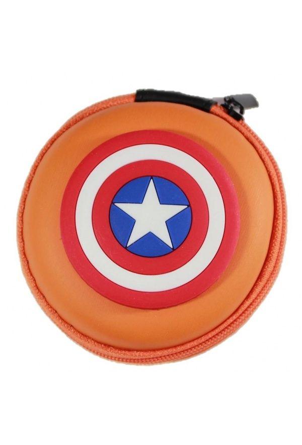 Orange Captain America Logo - Exclusive Orange PVC Material Captain America HEADPHONE EARPHONE ...
