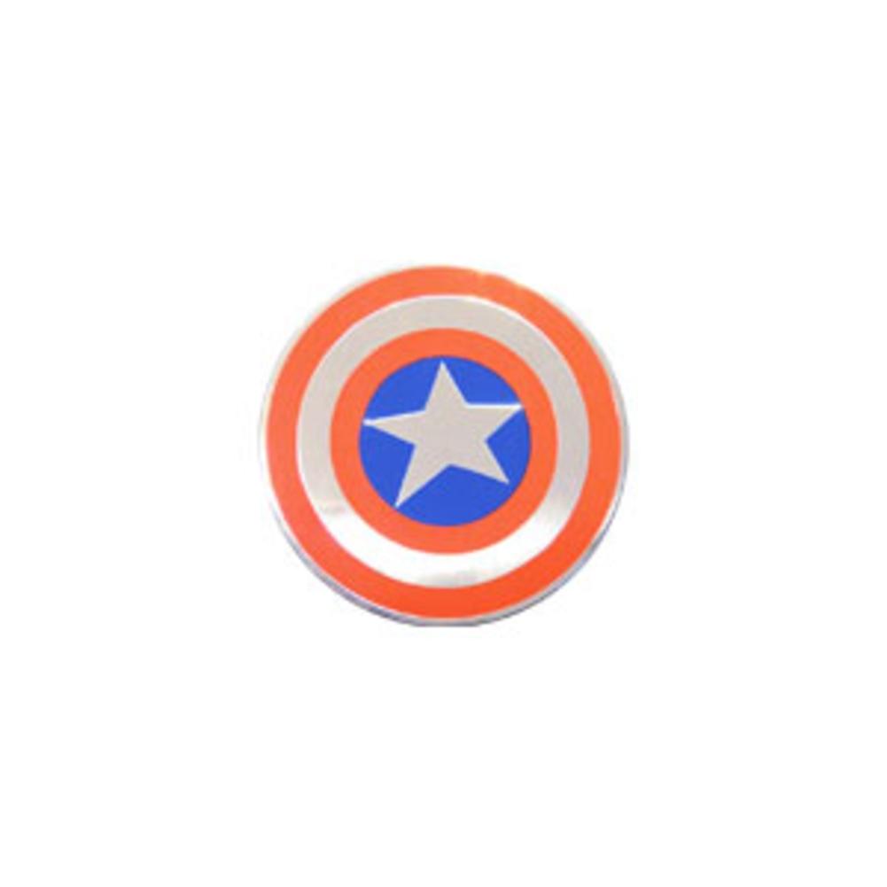 Orange Captain America Logo - Captain America Retro Shield Metal Sticker - Small