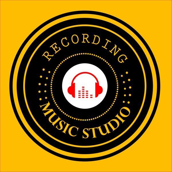 Round Black and Yellow Logo - Music studio logo round black design headphone icon Free vector in ...