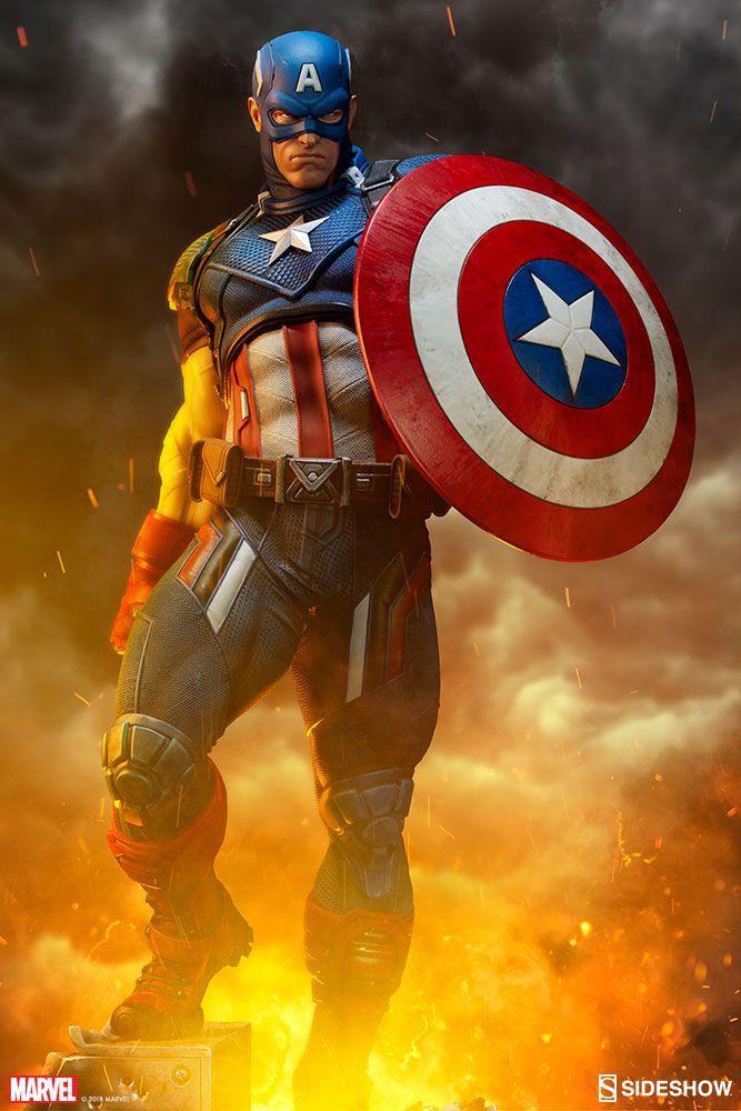 Orange Captain America Logo - Shield Your Shelf With the Captain America Premium Format™ Figure ...