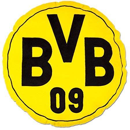Round Black and Yellow Logo - Borussia Dortmund BVB Pillow Round 42 cm with Emblem, Set of 1 ...