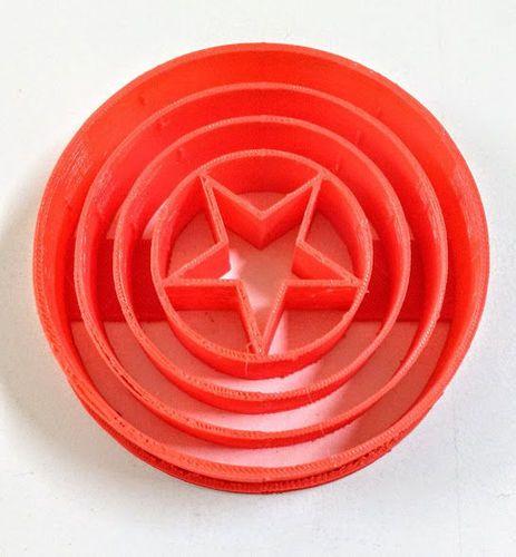 Orange Captain America Logo - 3D printable model Captain America Shield Cookie Cutter