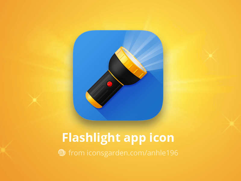 Flashlight App Logo - Flashlight app icon by iconsgarden. Mobile UI Examples