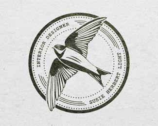 Vintage Black Bird Logo - Susie Herbert Light by Herbert Light - Featured Logo - Vintage Retro ...