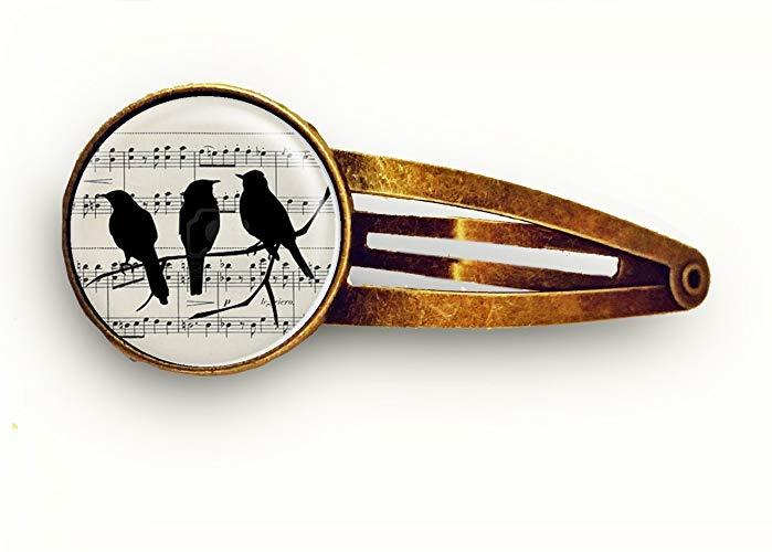 Vintage Black Bird Logo - Amazon.com: Vintage Black Birds Hair Clip: Handmade