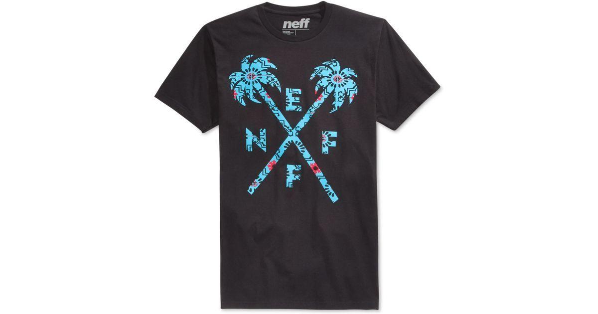 Neff Clothing Logo - Lyst Men's Crossed Palm Graphic Print Logo T Shirt In Blue