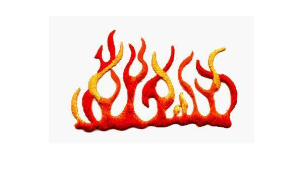 P I Red Flame Logo - Amazon.com: Orange & Red Flames - Embroidered Iron on or Sew On ...