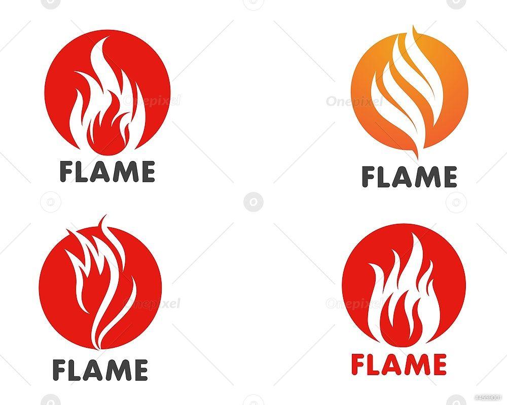 P I Red Flame Logo - Fire flame Logo Template vector icon Oil, gas and energy