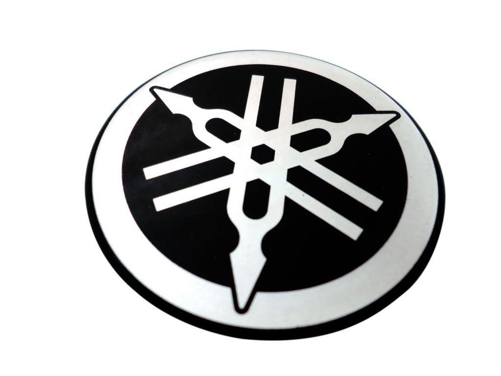 Yamaha Tuning Fork Logo - Best Quality Tuning Fork Logo 50mm Black Silver Decal Emblem Sticker ...