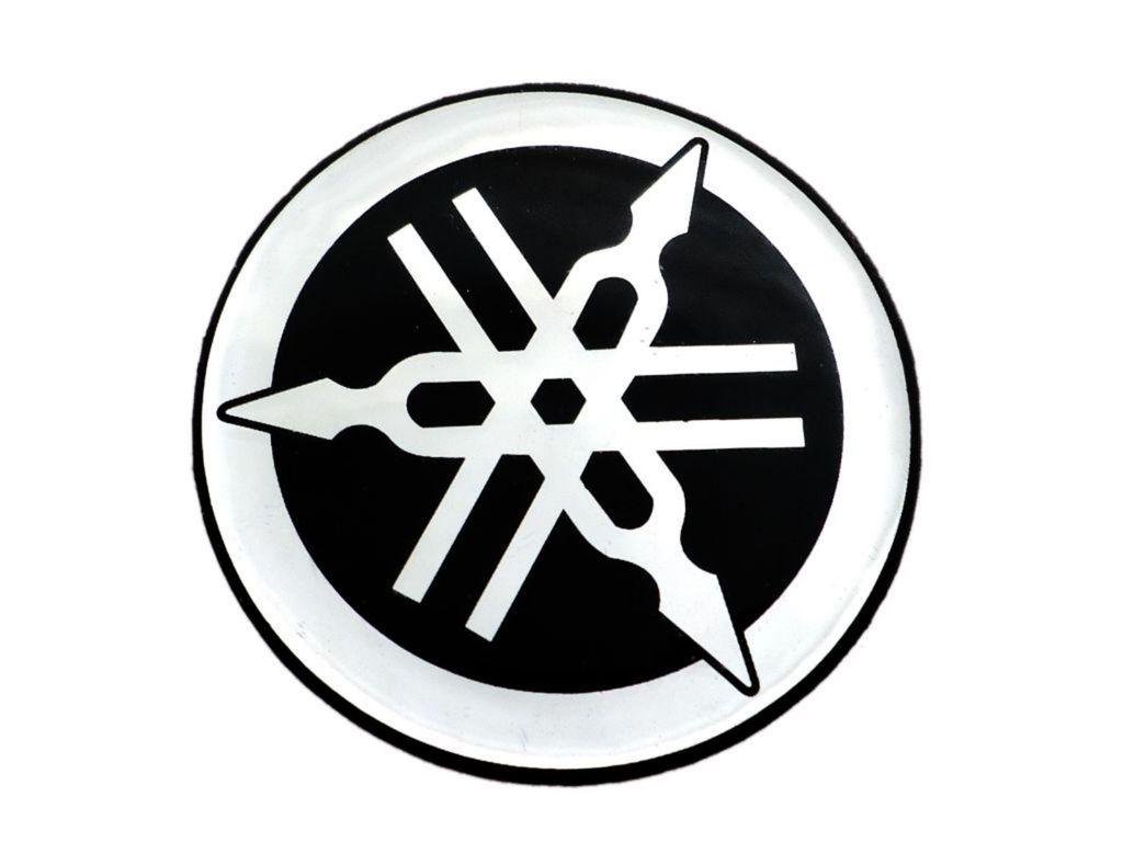 Yamaha Tuning Fork Logo - Super New 25mm Black Silver Tuning Fork Logo Decal Sticker Fits ...