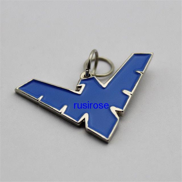 Blue Egale Logo - Personality blue eagle metal brooch badge custom, blue V letter ...