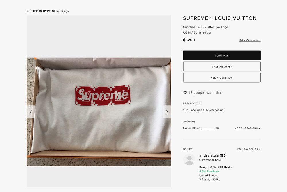Two Louis Vuitton Supreme Logo - Supreme x Louis Vuitton Absurd Resell Prices | HYPEBEAST