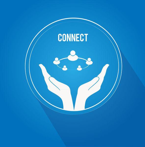 Connecting People Logo - Connecting people hands Free vector in Adobe Illustrator ai ( .ai ...