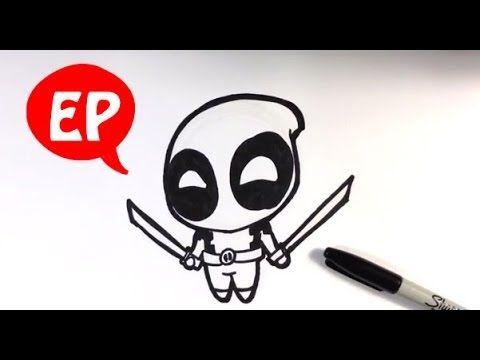 Little Deadpool Heart Logo - How to Draw Cute Deadpool - Easy Pictures to Draw - YouTube