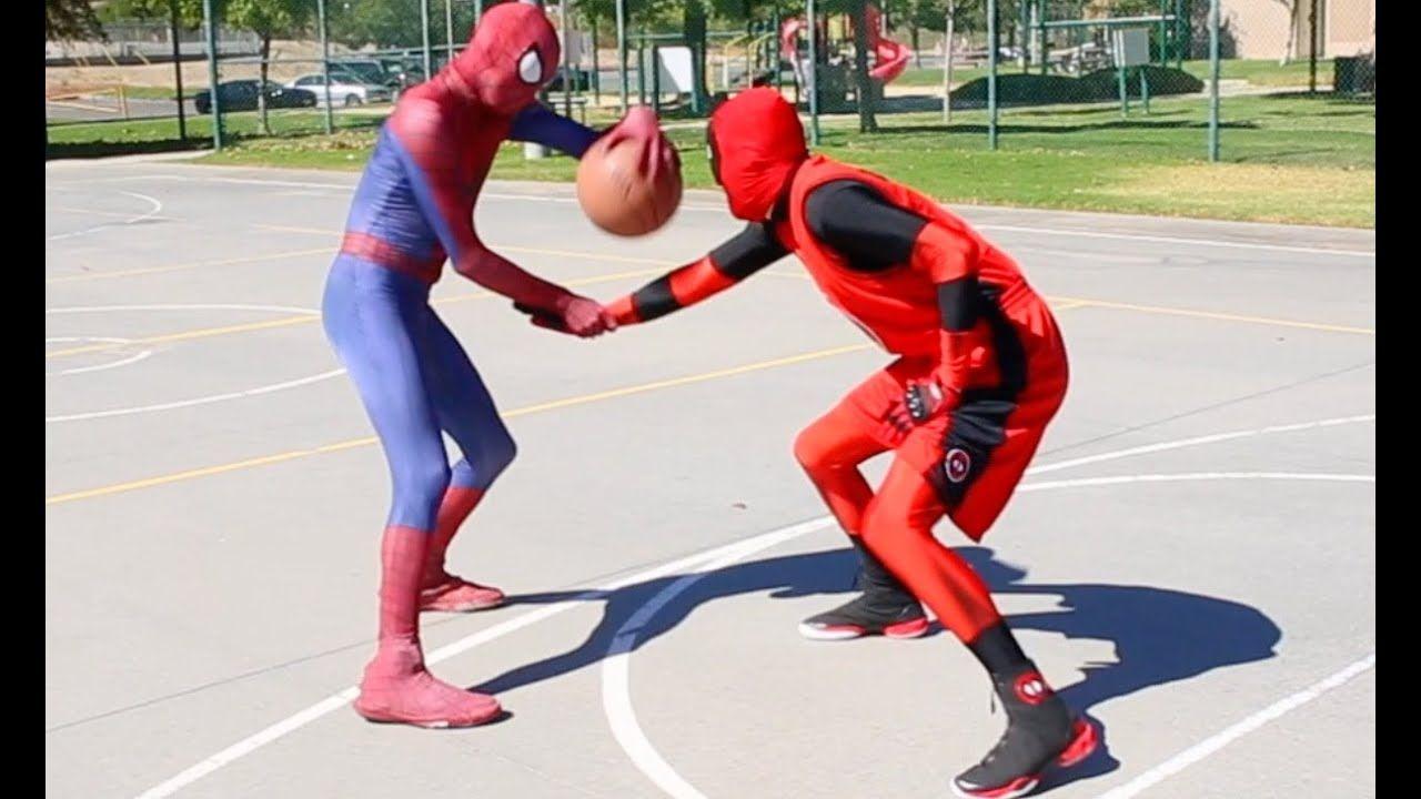 Little Deadpool Heart Logo - Spiderman vs Deadpool (scene via Spiderman Basketball Ep 6)