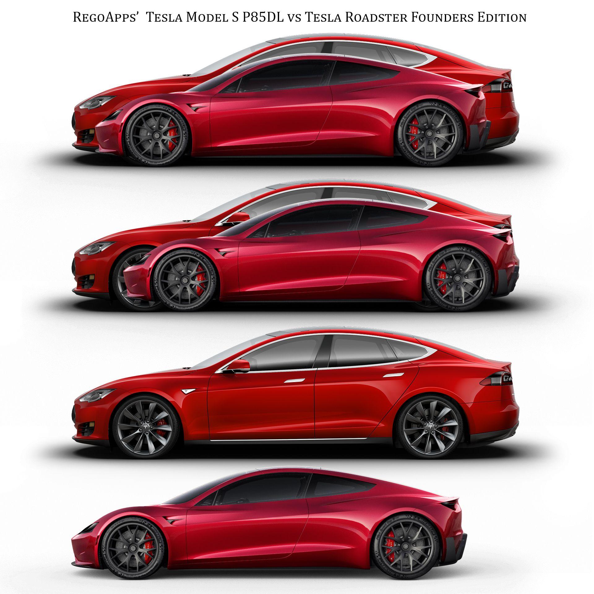 Tesla Roadster Logo - Tesla Roadster vs Model S size comparison