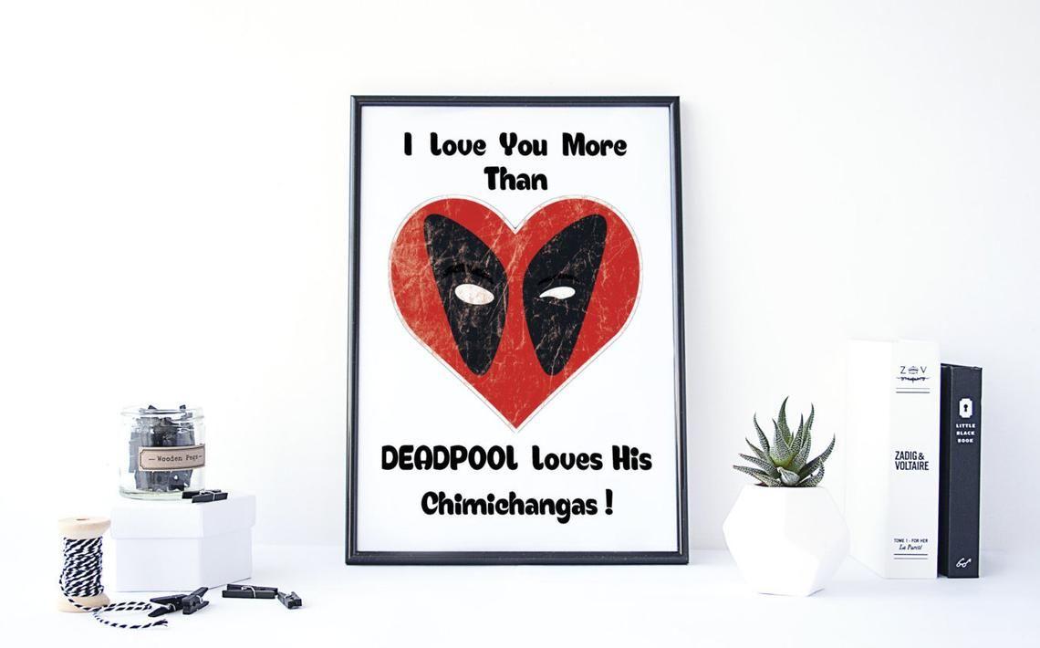 Little Deadpool Heart Logo - Deadpool Couple Gift I Love You More Printable Deadpool | Etsy