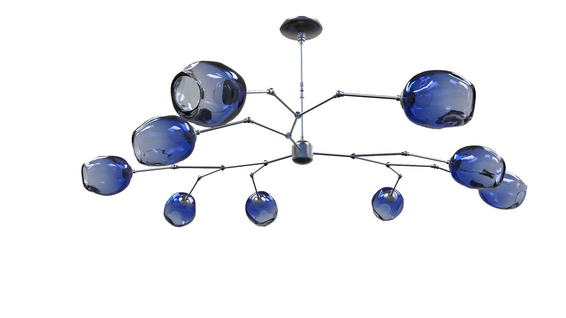 Branches with Blue and Blue Globe Logo - Custom Staccato Branch Globe Chandelier In Cerulean Blue