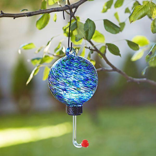 Branches with Blue and Blue Globe Logo - Blue Globe Hummingbird Feeder