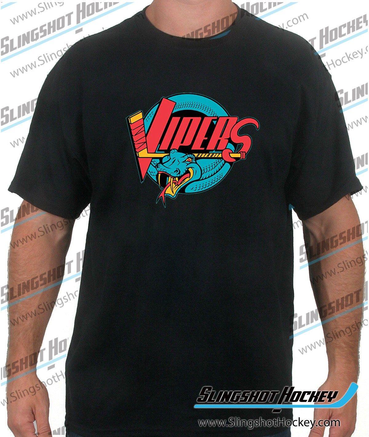 Detroit Vipers Logo - Buy The Detroit Vipers T Shirt Online By Slingshot Hockey