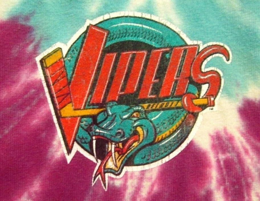 Detroit Vipers Logo - DETROIT VIPERS snake logo XL tie dye T shirt IHL psychedelic hockey ...