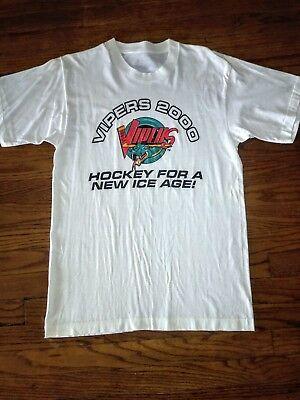 Detroit Vipers Logo - DETROIT VIPERS T SHIRT Hockey IHL vtg 90s Minors Gordie Howe Ice Age