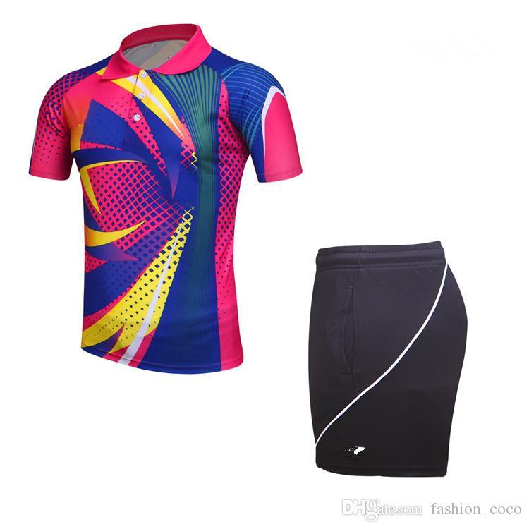 Blue Badminton Logo - 2019 Badminton Clothing Top Quality Brand Logo Jersey Badminton ...