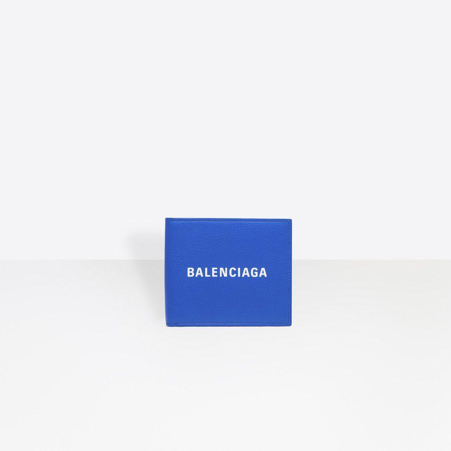 Blue Square F Logo - Men 's BLUE / WHITE Everyday Square Wallet | Balenciaga
