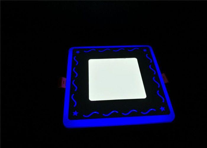 Square White with Blue Rectangle Logo - White +Blue Multicolor Led Light Panel , Square Embedded 6 Watt Led ...